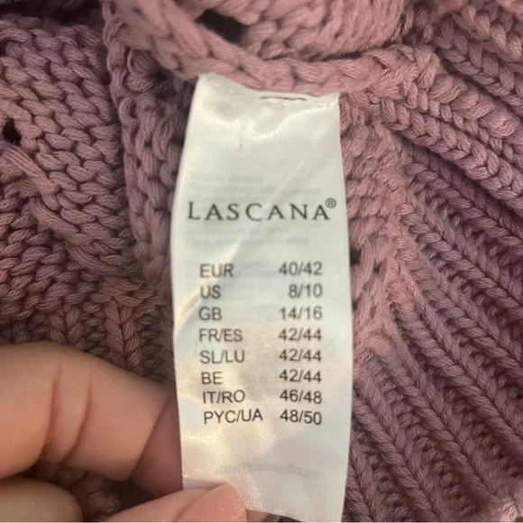 NWOT Lascana Pearl Button Crochet Cardigan Sweater in Mauve size 8-10 - Picture 11 of 16